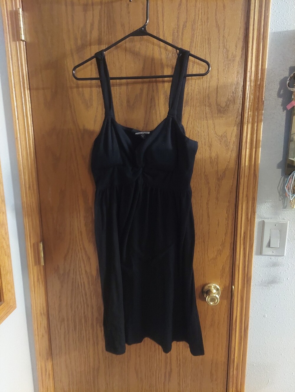 Allison Brittney Little Black Dress Sleeveless Tank Empire Waist Crossover XL